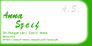 anna szeif business card